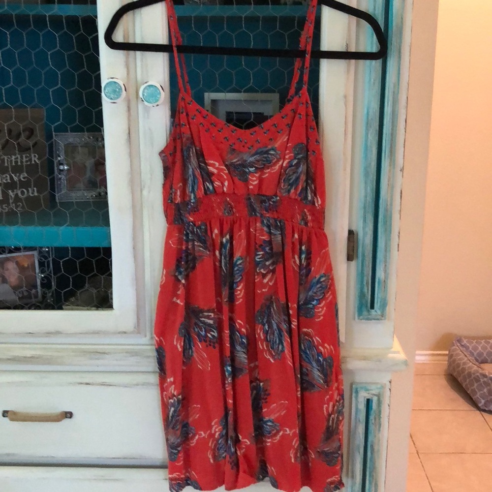 Red paisley dress